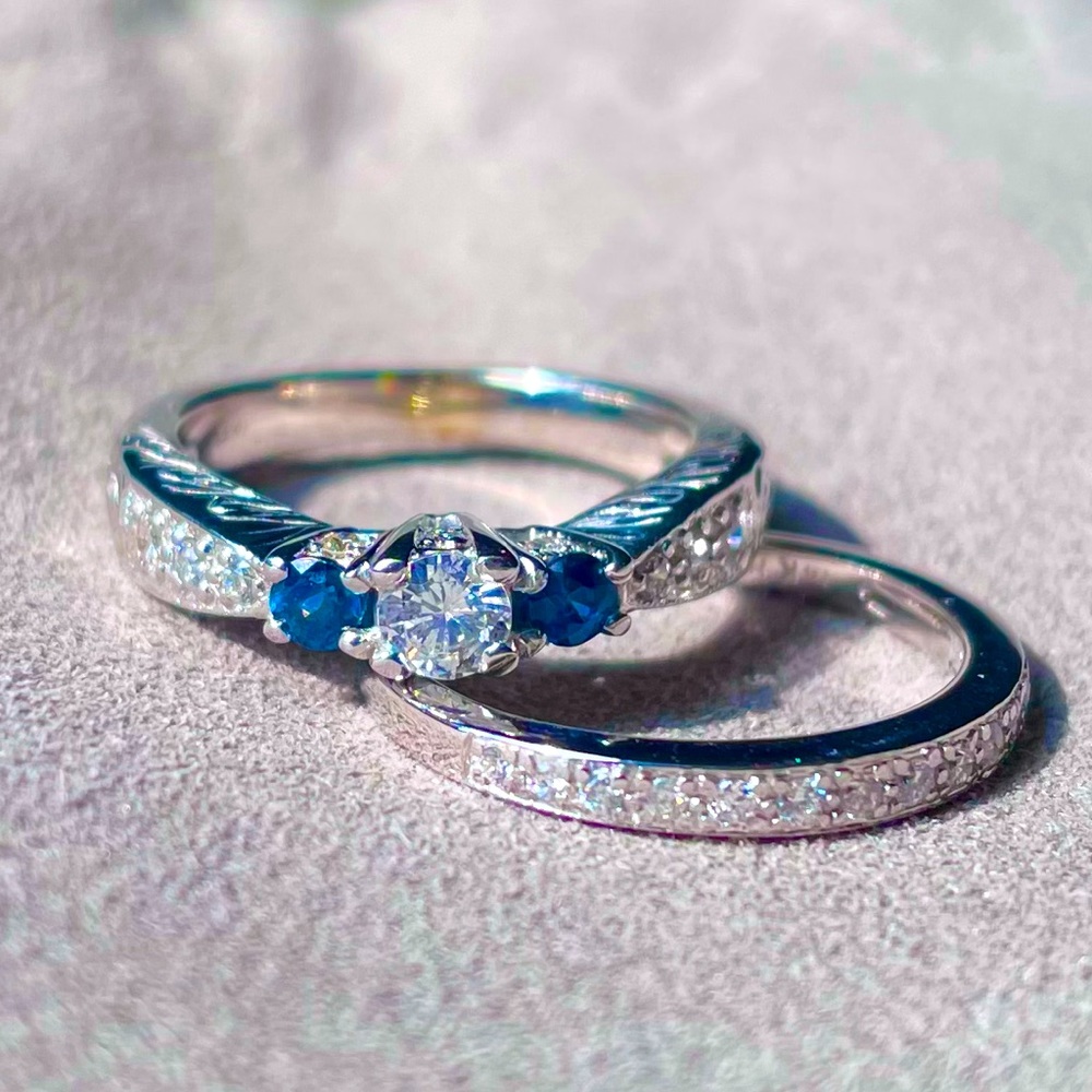 Vintage white gold ring set. Size 6 1/2.